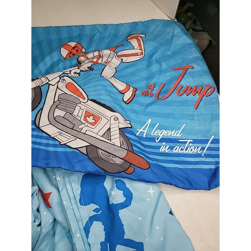 Toy Story 4 Twin Sheet  Blue Fitted and Flat Sheet Plus 1 Pillowcase